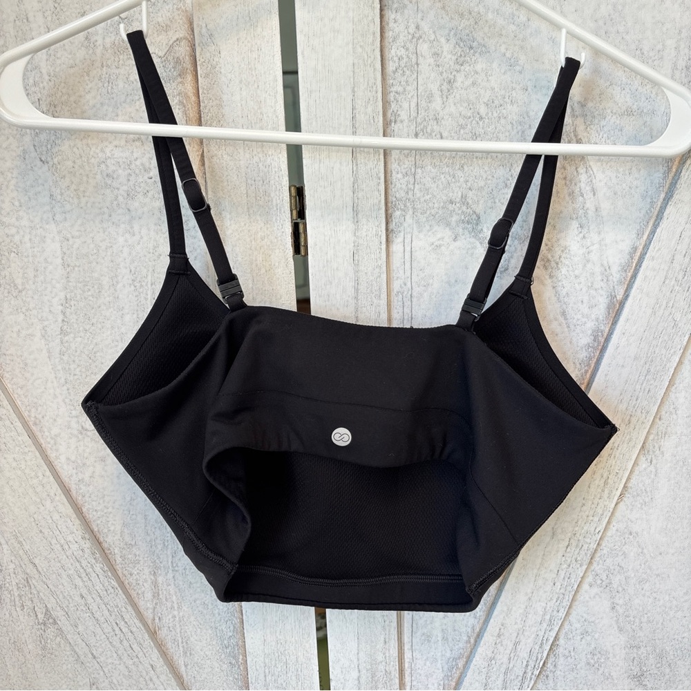 CALIA by Carrie Underwood Women's Square Neck Bralette Top in Pure Black - Picture 2 of 7